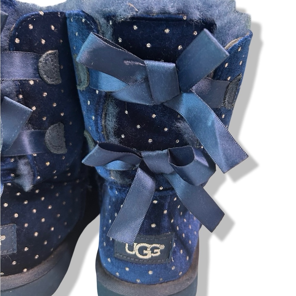 Classic UGG Navy Boots w/ Polka Dots & Satin Bows